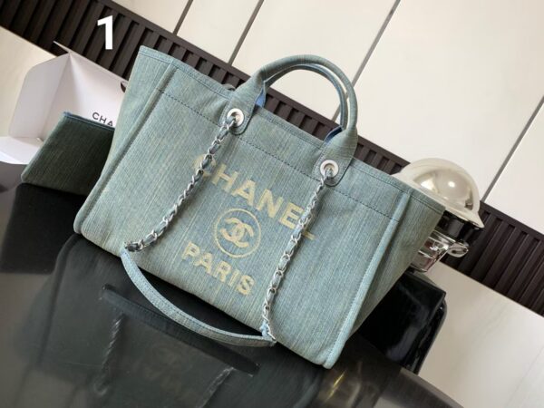 ⁦🏖️ CHANEL denim beach bag 12 colors⁩ - الصورة ⁦13⁩