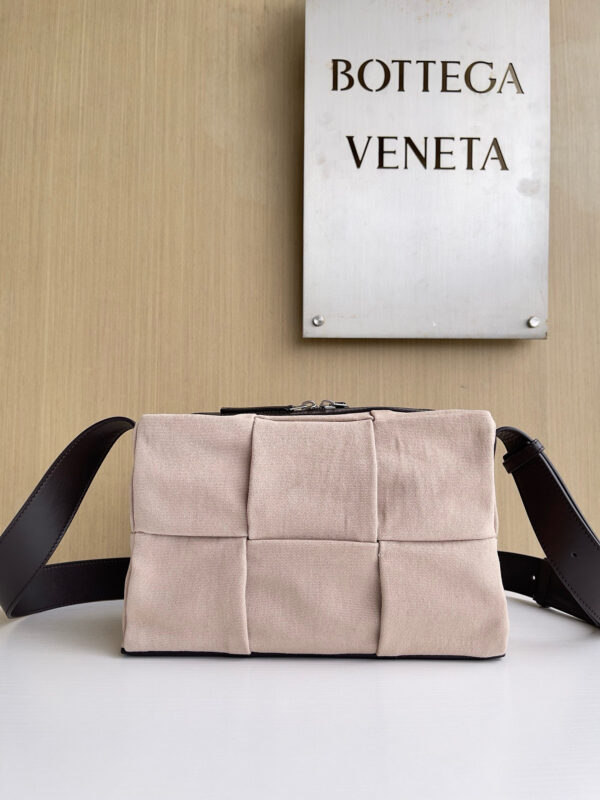 Bottega Veneta canvas woven camera bag